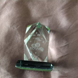 山形 さくらんぼ クリスタルガラス オブジェ 置物 インテリア