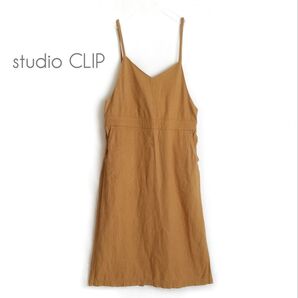 【studio CLIP】後ろリボンロングワンピース サロペットキャミワンピース サロペットスカート M