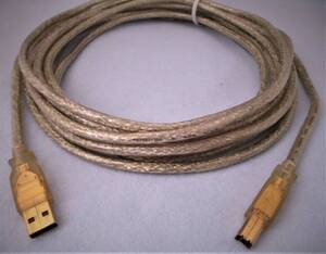 ===USB2.0(A-B)ケーブル(5m)シースルー