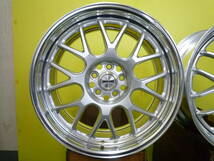 H1557 WORK ワーク マイスター MEISTER M1R 18 x 7.5J +48 5H 100 シルバー 2本 プリウス ウィッシュ インプレッサ レガシィ 修理必要_画像2