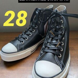 新品未使用★【REACT2.0搭載】コンバースオールスター ORIGINAL レザーハイ 28cm (US9.5) ブラック 黒