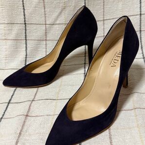 モードエジャコモメダ エレガントハイヒールパンプス パープルスエード 24cm ポインテッドトゥ