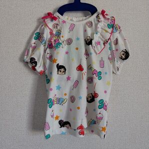 【新品未使用】RELA. シュガーラッシュ柄Tシャツ 90 中白