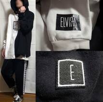 ★即決★ ELVIRA エルヴィラ REVERSAL BOX REMAKE HOODY バイカラー ビッグシルエット パーカー 黒 白 L アシンメトリー 美品_画像3