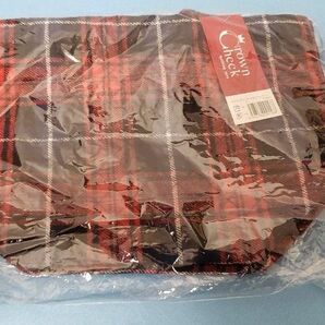 Crown Check チェック柄 ポーチ レッド系 未使用