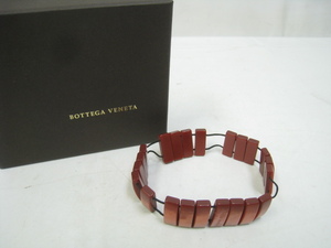 BOTTEGA VENETA ボッテガヴェネタ スクエア プラスチック シェル ブレスレット 赤 レッド 箱付き