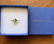 MOEMI SUGIMURAミッドナイトムーン指輪サファイヤ5号ピンキーリング モエミ スギムラ天然石コランダム シルバー バイカラー_画像2