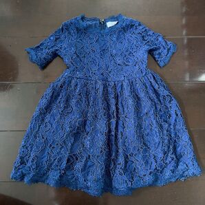 dresslab ドレス レース ネイビー 結婚式発表会 ワンピース 110
