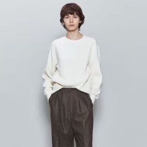 新品》6(ROKU) サーマルカラーカットソー オフホワイト フリー 長袖