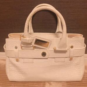 サマンサタバサニューヨーク 型押し加工ハンドバッグ ホワイト