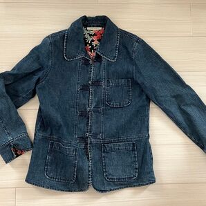 ローラアシュレイ チャイナボタン デニムジャケット 花柄 アウター サイズ11 Laura Ashley チャイナジャケット