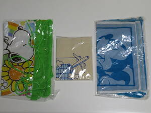 [ free shipping ] unused all day empty ANA original eko-bag 1 piece Snoopy 2WAY bag 1 piece Disney Mickey Mouse napsak rucksack 1 piece 