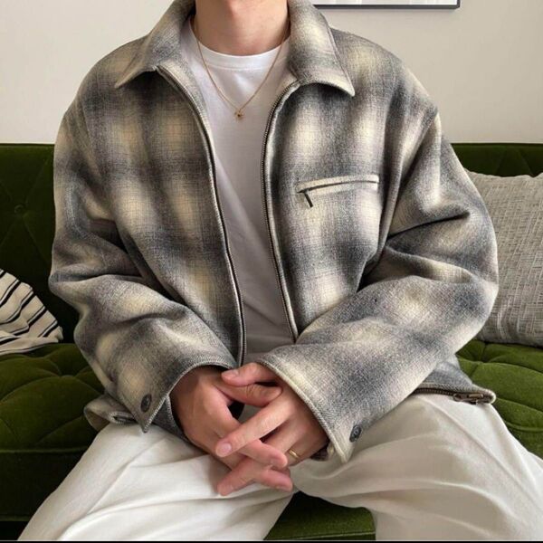 90s ATTRACTIVE BE HOT CO LTD Ombre Check Jacket