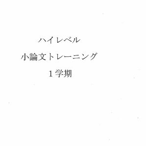 ハイレベル小論文トレーニング 樋口