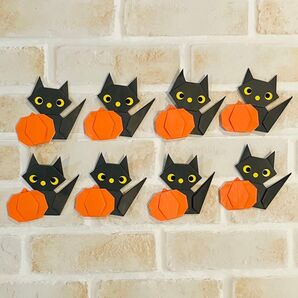 10月 ハロウィン カボチャと黒猫