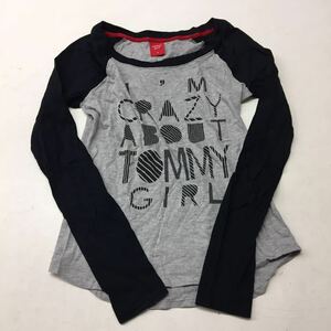  free shipping *tommy girl Tommy girl Tommy Hilfiger * long sleeve T shirt tops * lady's S size * gray black orange #20909sj44