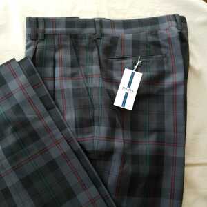  king-size PARIS Париж s/ мужской two tuck полиэстер брюки / серый /W96./ обычная цена Y24200(22000+ налог )/ сделано в Японии 