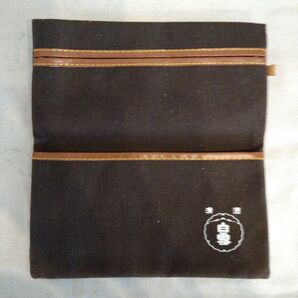 【値下げしました】未使用 昭和レトロ アンティーク コレクション レア 白雪 清酒 収納ケース キャンバス 茶色 ポーチ