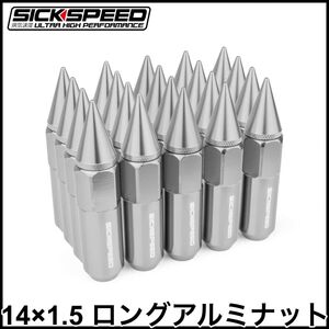 税込 SICKSPEED 病気速度 ロングアルミナット 軽量ナット ポリッシュ 14x1.5 60mm 7角 ソケット付 CTS CTS-V アストロ カマロ 即決 即納