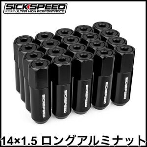 税込 SICKSPEED 病気速度 ロングアルミナット 軽量ナット ブラック 14x1.5 60mm 7角 ソケット付 300 300C マグナム 即決 即納 在庫品