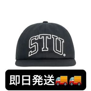 Stussy Mid-Depth STU Arch Strapback "Shadow Black"