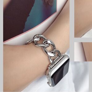 【早い者勝ち!最安値セール】 アップルウォッチ ベルト バンド 38mm 40mm 41mm チェーン シルバー おしゃれ 高級感