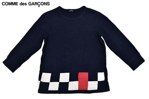 Y-0053* free shipping *tricot COMME des GARCONS Toriko Comme des Garcons * made in Japan navy navy blue color 7 minute sleeve T-shirt M corresponding 