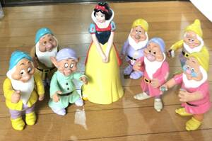 白雪姫　7人の小人　白雪姫と7人の小人　ソフビ　フィギュア　人形　計8体セット　白雪姫全高24cm 激レア　ビンテージ　昭和レトロ　当時物