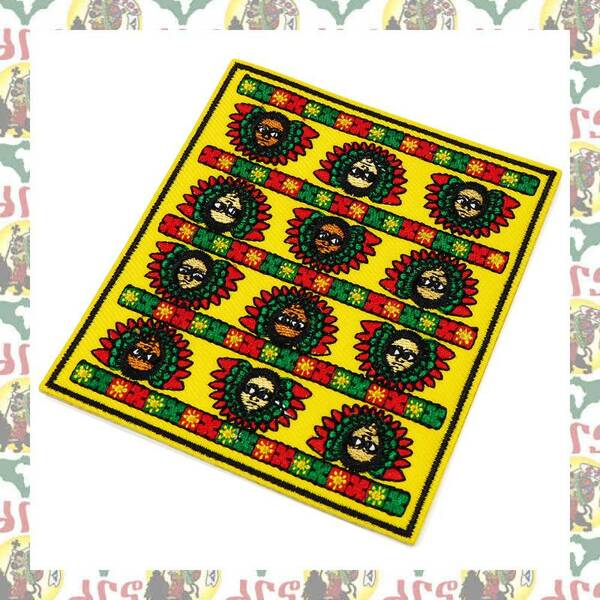 刺繍アイロンワッペン drspatch-a46　エチオピア ハイレセラシエ皇帝 ジャマイカ ラスタ ラスタカラー レゲエワッペン