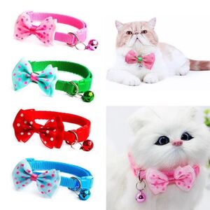 【新品】犬・猫用 可愛いリボン 首輪 6カラー有り 19-32cmまで調節可能