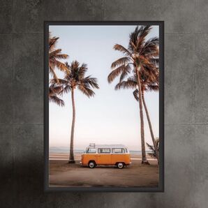 131.アートポスター サーフ ワーゲン ガレージ インテリア オシャレルーム オマージュ アート