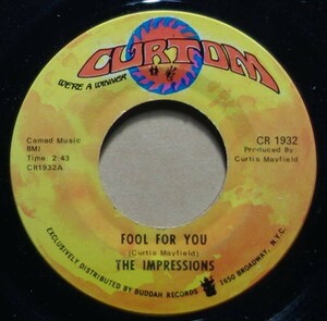 超音波洗浄◆試聴可◆The Impressions - Fool For You / I'm Loving Nothing◆This Is My Country◆Curtis Mayfield◆7inch・7インチ