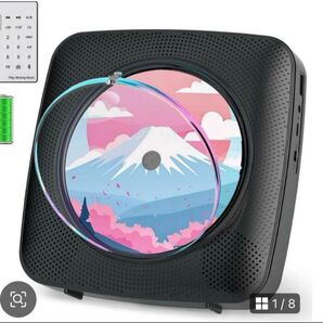 CDプレーヤー 壁掛け式 卓上 Bluetooth ワイヤレス 簡単操作 英語勉強 ブラック プレゼント 黒 コンパクト