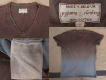 正規品 BEAMS購入 pyjama clothing グラデーション Vネック Tシャツ belgium ベルギー製 マリン _画像3