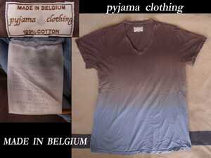 正規品 BEAMS購入 pyjama clothing グラデーション Vネック Tシャツ belgium ベルギー製 マリン 