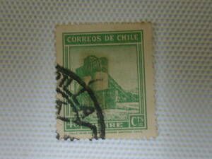  foreign stamp used single one-side Chile stamp ①