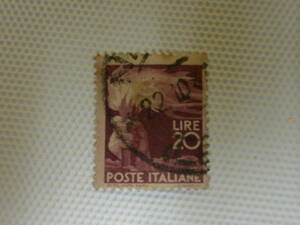 イタリア切手 Poste Italiane 20 LIRE Stamps Of Italy used OFF-center