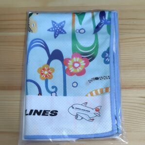 JAL 日本航空 マイクロファイバータオル ブルー系 未使用