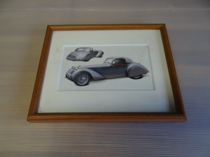  Jaguar / Britain illustration -WOOD frame processed goods #200901