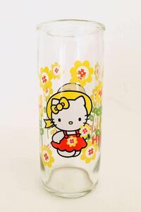 即決*Sanrio Hello Kitty*サンリオ ハローキティ ドリンク ガラス グラス コップ 1997年 Summer ver.1