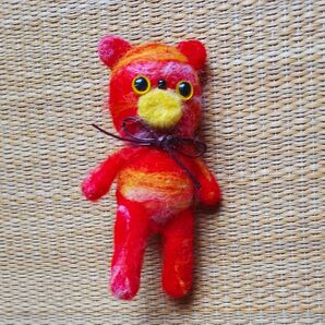 ハンドメイド ぬいぐるみ 人形 羊毛 フェルト くま クマ 熊 ニードル