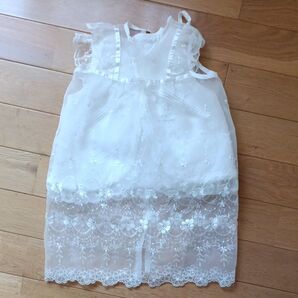 セレモニードレス ベビードレスベスト お宮参り 退院着 レース ホワイト