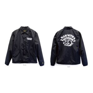 MAN WITH A MISSION マンウィズアミッション MWAM 初期ナイロンコーチジャケット ブラック ホワイト Sサイズ