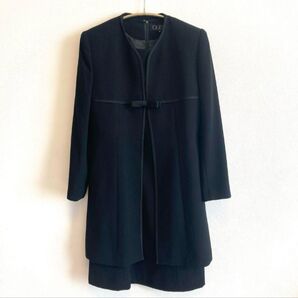 ブラックフォーマル アンサンブル 喪服 礼服 冠婚葬祭9号 日本製 ブラック ワンピース QUEST