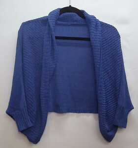  old clothes * Earth Music & Ecology * short poncho manner M cardigan * blue 