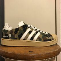 希少 03年 500足限定 27.5㎝ A BATHING APE × ADIDAS SUPER APE STAR エイプ アディダス スーパースター 迷彩 archive カモ bape ベイプ_画像5