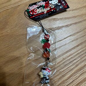 ご当地キティ 根付けストラップ 芦屋 足長 ビーズストラップ