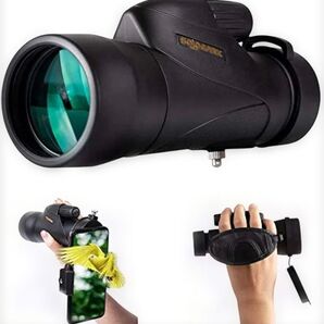 望遠鏡 単眼鏡 12×50高倍率 スマホアダプター付き 防水霧 単眼望遠鏡 望遠レンズ