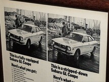 1973年 USA '70s 洋書雑誌広告 額装品 Subaru GL Coupe / 検索用 スバル クーペ レオーネ ( A4サイズ ）_画像2