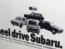 1973年 USA '70s 洋書雑誌広告 額装品 Subaru GL Coupe / 検索用 スバル クーペ レオーネ ( A4サイズ ）_画像4